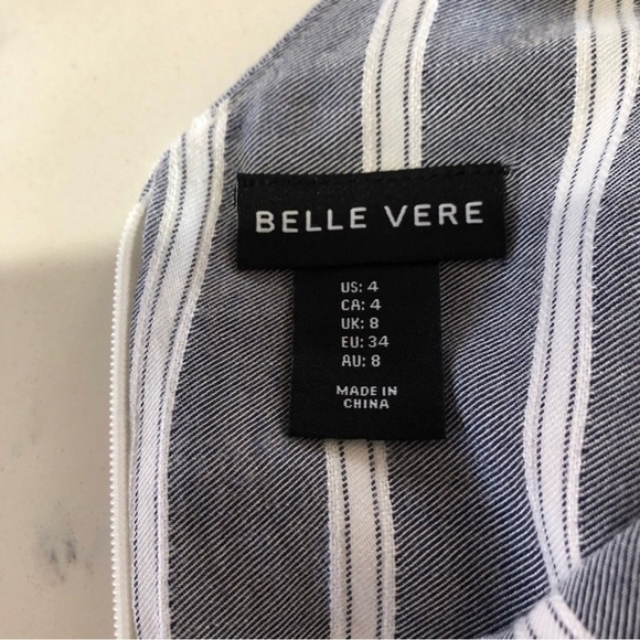 BELLE VERÉ sleeveless V-neck jumpsuit relax fit/stripe print minimalist - Picture 11 of 16